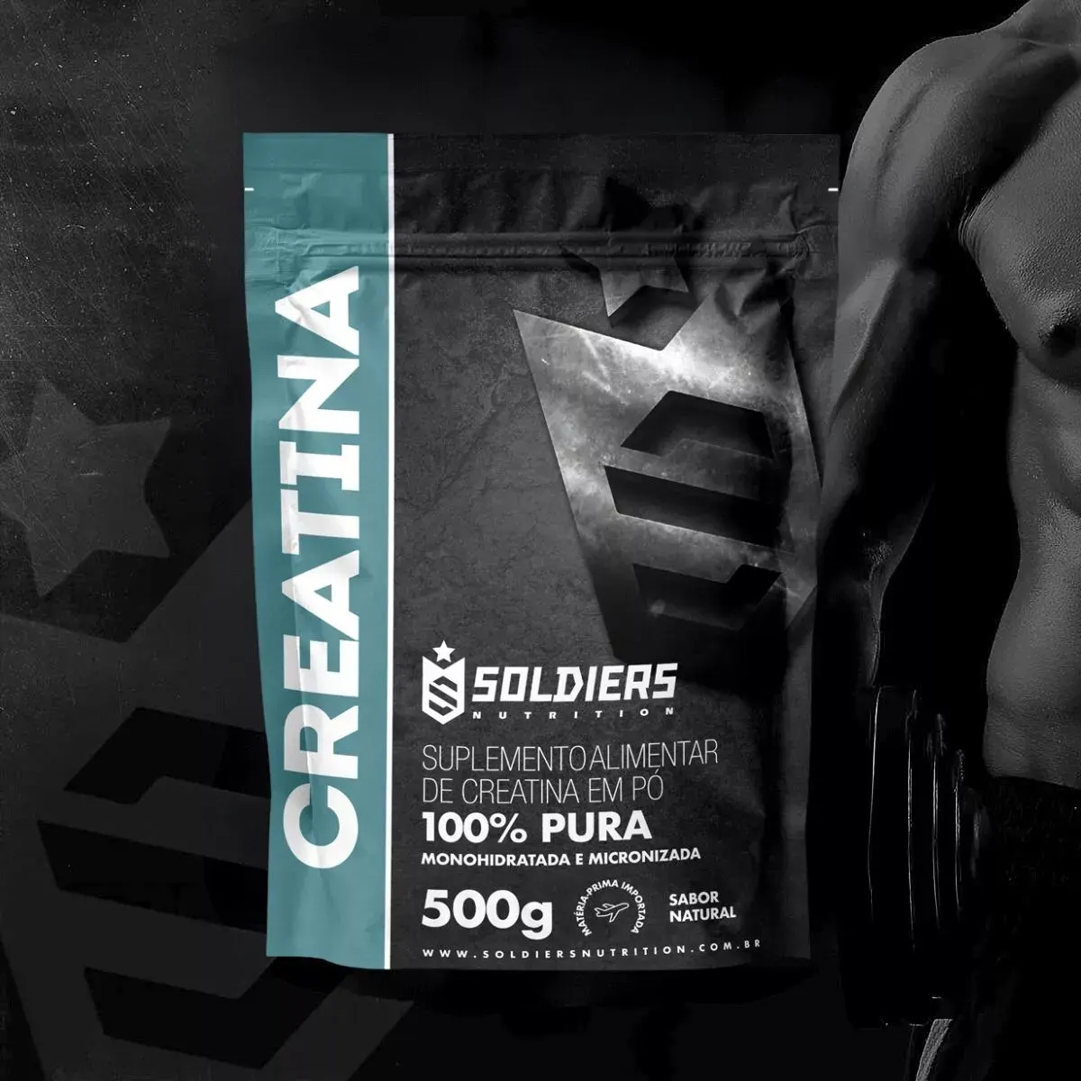 Treino de musculação intenso com suplementação de creatina pura em promoção