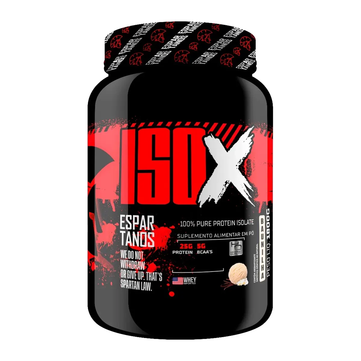 Whey Protein Isolado ISO X pote 1800g sabor baunilha