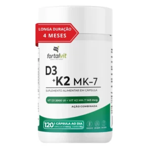 Cápsulas de Vitamina D3 K2 com alta absorção